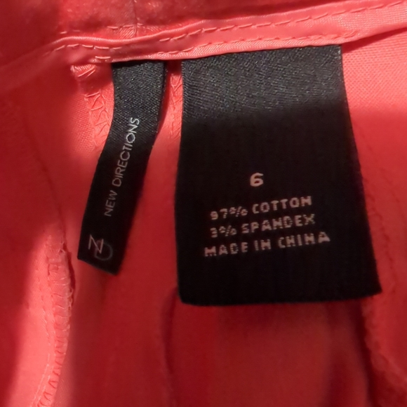 NWT New Directions Womens Classic Fit Chinos Wild Salmon Color Size 6 New - Picture 9 of 12